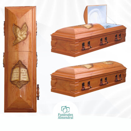 URNA PINO TALLADA PALOMA BIBLIA